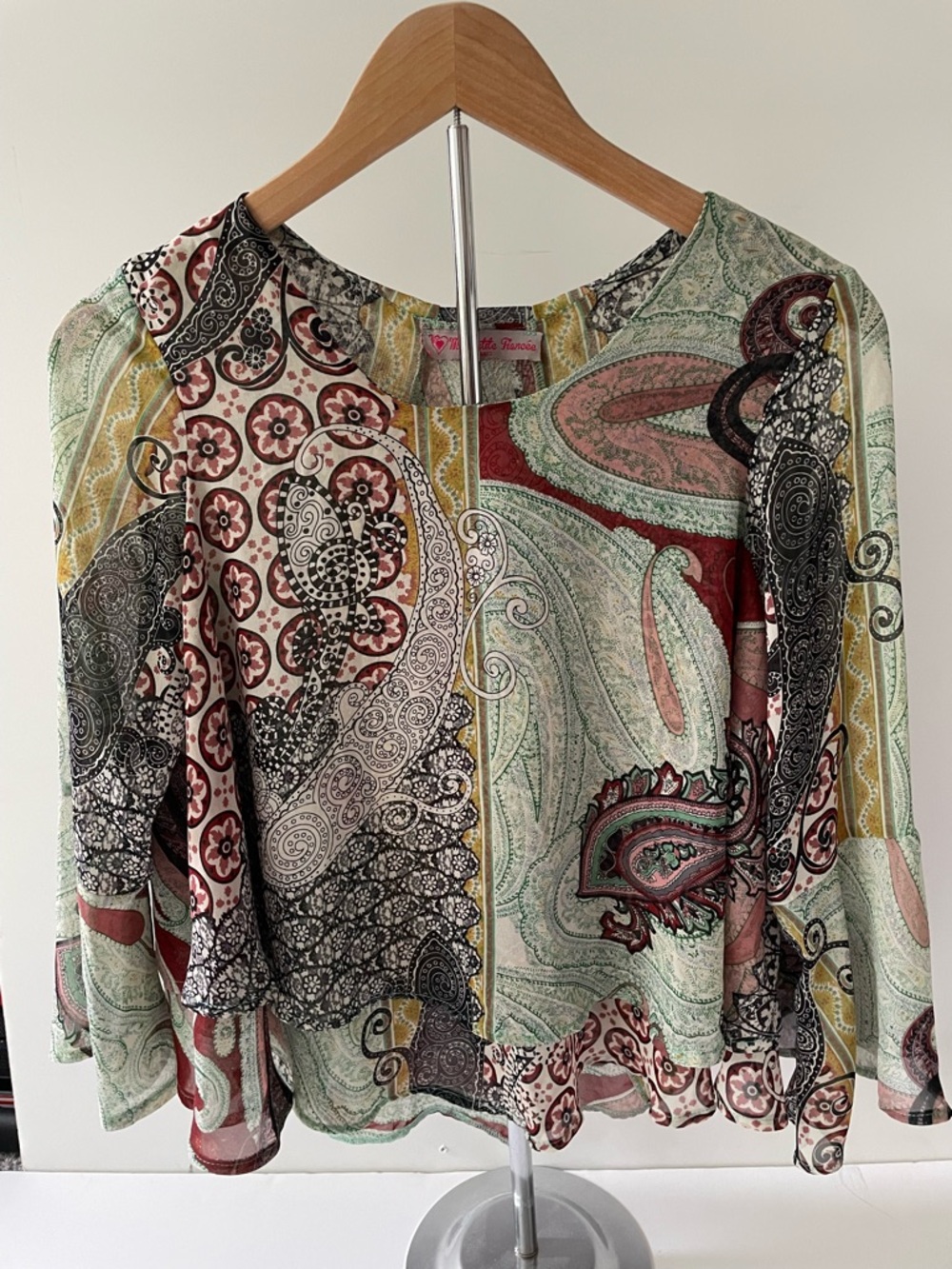 Paisley Patchwork Long-Sleeve Blouse - Multi